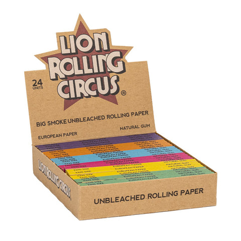 Lion Rolling Circus - Big Smoke Unbleached Rolling Paper (24pc display)