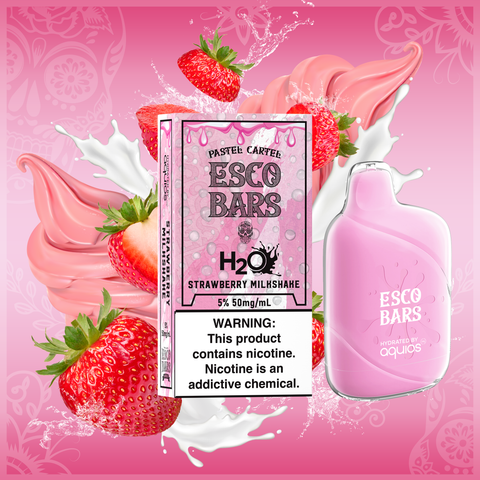 Esco Bars - Strawberry Milkshake H2O 6000 Puffs (10pc display)