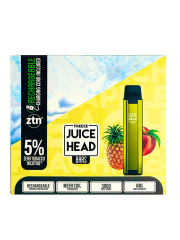 Juice Head Freeze Bars - Peach Pineapple Disposable 3000 Puffs (10pc display)