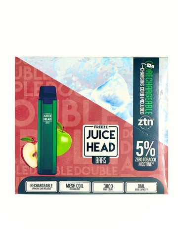 Juice Head Freeze Bars - Double Apple Disposable 3000 Puffs (10pc display)