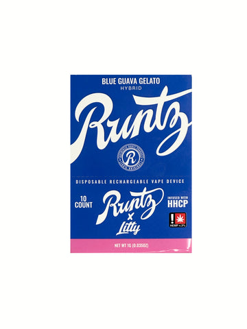 Runtz x Litty - HHC-P Blue Guava Gelato Hybrid 1 gram Disposable (10pc display)