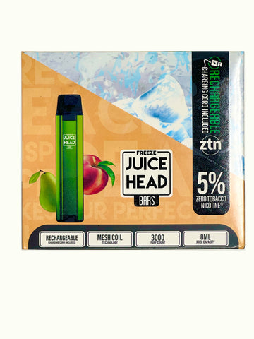 Juice Head Freeze Bars - Peach Pear Disposable 3000 Puffs (10pc display)